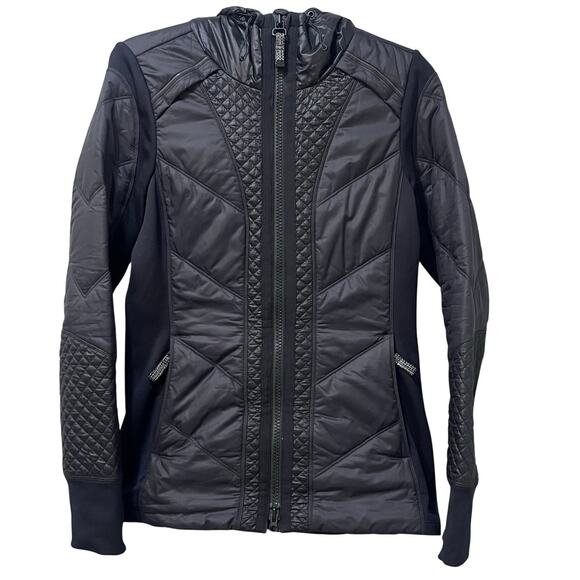 ATHLETA | Rock Ridge Primaloft Hooded Full Zip Jacket Black Small - Picture 2 of 8